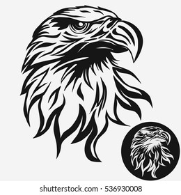 Eagle head logo Template, Hawk mascot graphic, Portrait of a bald eagle. Vector