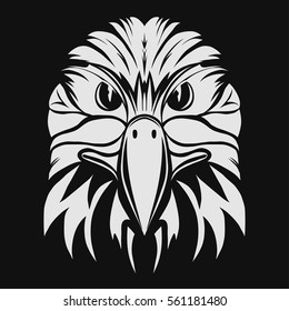 Eagle head logo Template, Hawk mascot graphic, Portrait of a bald eagle. Vector