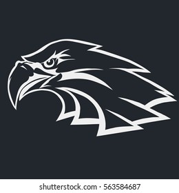 Eagle head logo Template, Hawk mascot graphic, Portrait of a bald eagle. Vector