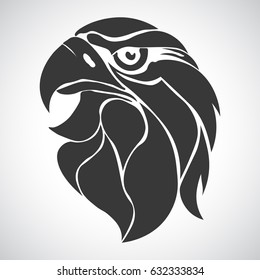 Eagle head logo Template, Hawk mascot graphic, Portrait of a bald eagle. Vector