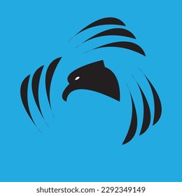 EAGLE HEAD LOGO with three circular wings, this logo is very suitable for various companies, etc.
