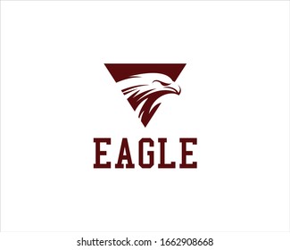Eagle head logo in triangle vector logo