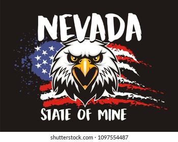 Eagle head logo for t-shirt, Hawk mascot Sport wear typography emblem graphic, athletic apparel stamp.