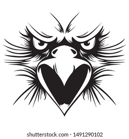 Eagle head logo for t-shirt, Hawk mascot Sport wear , emblem graphic, athletic apparel stamp.vector illustration