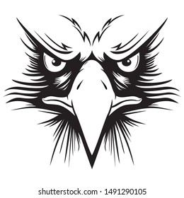 Eagle head logo for t-shirt, Hawk mascot Sport wear , emblem graphic, athletic apparel stamp.vector illustration