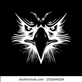 Eagle head logo for t-shirt, Hawk mascot Sport wear typography emblem graphic, athletic apparel stamp