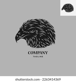 eagle head logo with unique style.