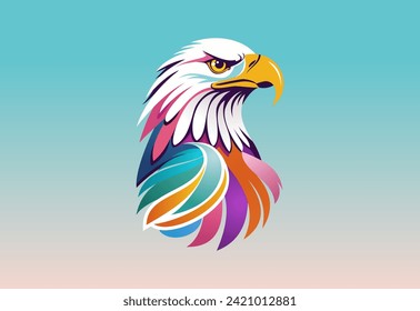 Eagle head logo vector illustration. Mascot head of an Eagle