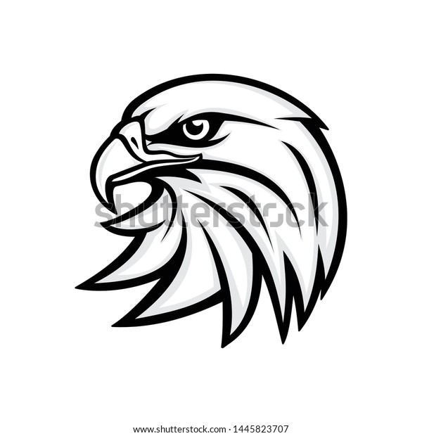 Eagle Head Logo Vector Illustration Stock Vector (Royalty Free) 1445823707