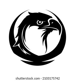 
eagle head logo with very sharp and deep eyes