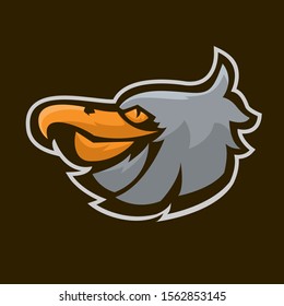 eagle head logo,mascot character.vector logo design