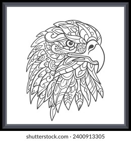 Eagle head mandala arts isolated on white background.