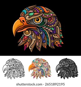 Eagle head mandala arts isolated on white background