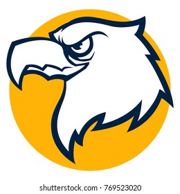 eagle head mascot black and white illustration logo