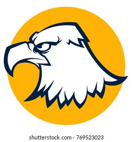 eagle head mascot black and white illustration logo