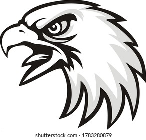 Eagle head Mascot cartoon vector art and illustration