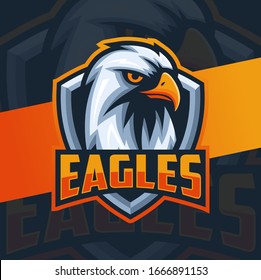 eagle head mascot esport logo design