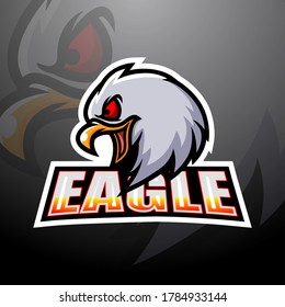Eagle head mascot esport logo design