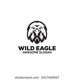  Eagle head mascot illustration logo  vector design 