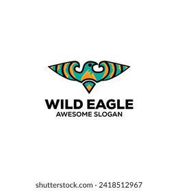 Eagle head mascot illustration logo vector design