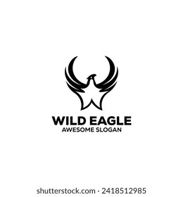 Eagle head mascot illustration logo vector design