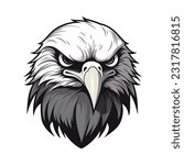 Eagle head mascot. Logo design. Illustration for printing on t-shirts.