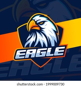 eagle head mascot logo design for sport and esport gaming