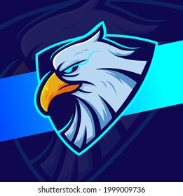 eagle head mascot logo design for sport and esport gaming
