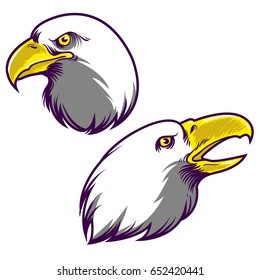 eagle head mascot logo set