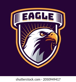 Plantilla de logotipo de mascota de la cabeza de águila