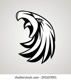 EAGLE HEAD MASCOT VECTOR WITH BLACK LINE