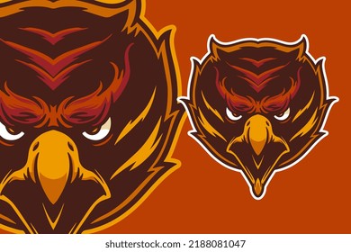 eagle head mascot vector illustration cartoon style