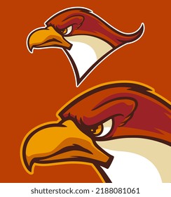eagle head mascot vector illustration cartoon style