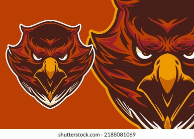 eagle head mascot vector illustration cartoon style