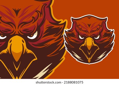 eagle head mascot vector illustration cartoon style