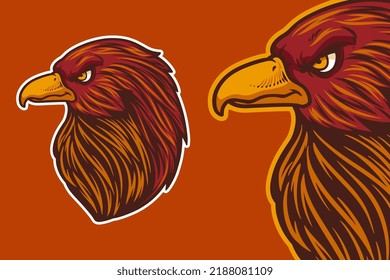 eagle head mascot vector illustration cartoon style