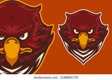 eagle head mascot vector illustration cartoon style