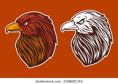 eagle head mascot vector illustration cartoon style