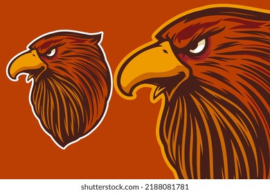 eagle head mascot vector illustration cartoon style