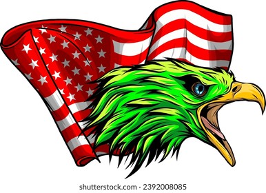 Eagle Head mascot vector illustration on white background. digital design