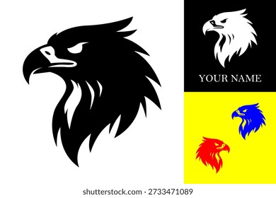 Eagle Head Mascot Vector Logo - Aggressive Bird Silhouette for Sports, Esports, and Corporate Branding Identity