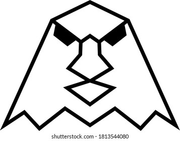 eagle head with mask in vector geometry