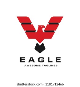 Eagle head modern geometric logo Template