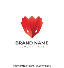 Plantilla de diseño de iconos con logotipo moderno de Cabeza de águila. Logotipo de juego