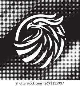 Cabeza de águila sobre un fondo negro. Ilustración vectorial para su diseño