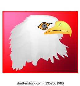 
eagle head on red background