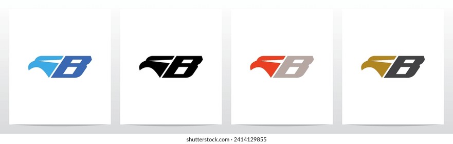 Cabeza De Águila Al Lado Del Diseño Del Logotipo De Letra B