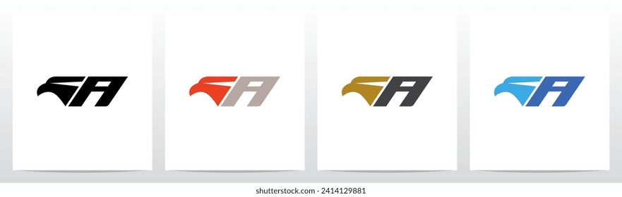 Eagle Head On The Side Of Letter Logo Design A