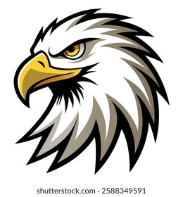Eagle head on vector illustration white background.