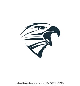 Eagle head on white background. Crowing eagle icon.